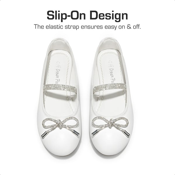 Dream Pairs Girls’ Rhinestone Bow Mary Jane Flats