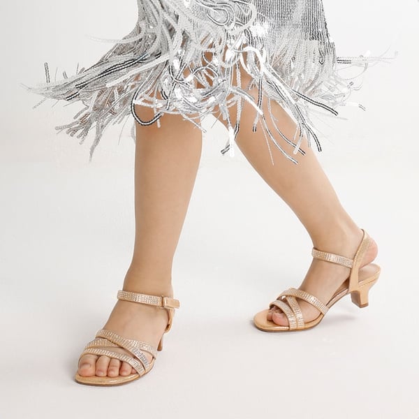 Dream Pairs Girls Rhinestone Low Heel Sandals