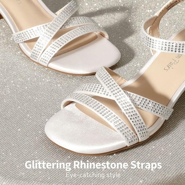 Dream Pairs Girls Rhinestone Low Heel Sandals