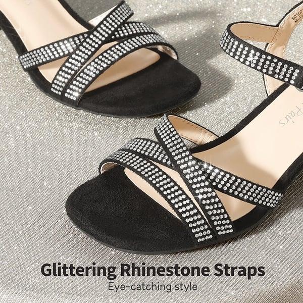 Dream Pairs Girls Rhinestone Low Heel Sandals