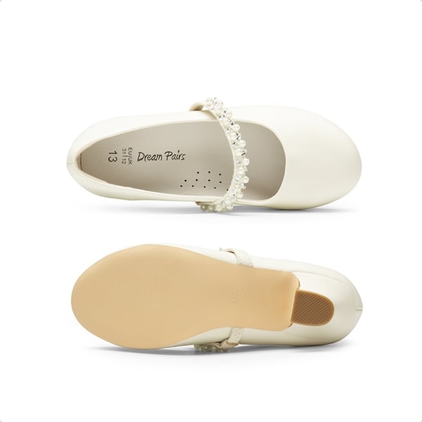Dream Pairs Girls' Rhinestone Mary Jane Low Heels