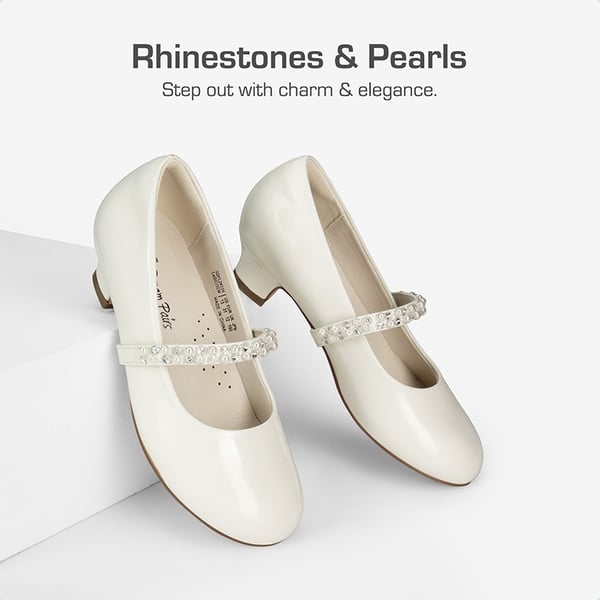 Dream Pairs Girls' Rhinestone Mary Jane Low Heels