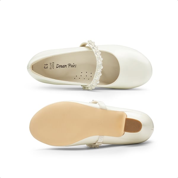 Dream Pairs Girls' Rhinestone Mary Jane Low Heels