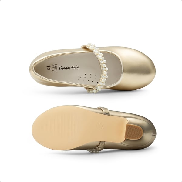 Dream Pairs Girls' Rhinestone Mary Jane Low Heels