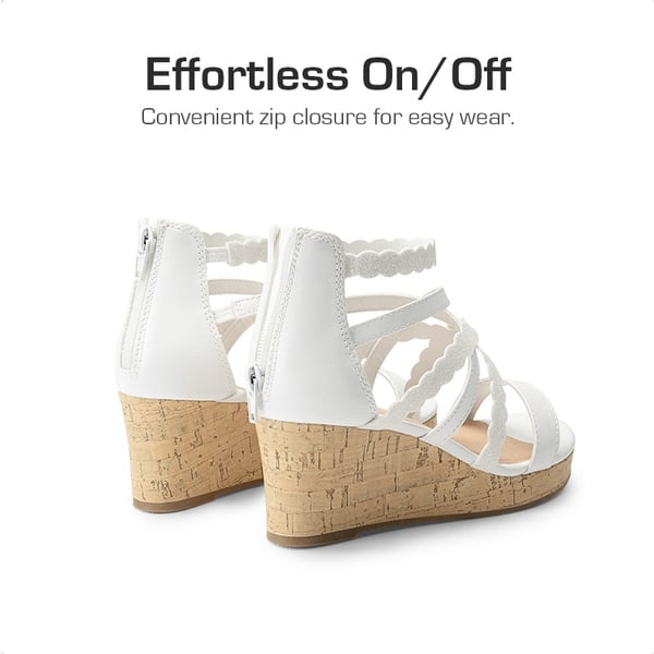 Dream Pairs Girls' Strappy Wedge Sandals