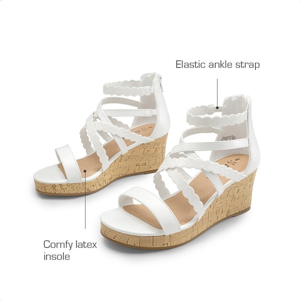 Dream Pairs Girls' Strappy Wedge Sandals