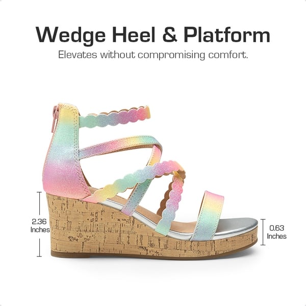 Dream Pairs Girls' Strappy Wedge Sandals