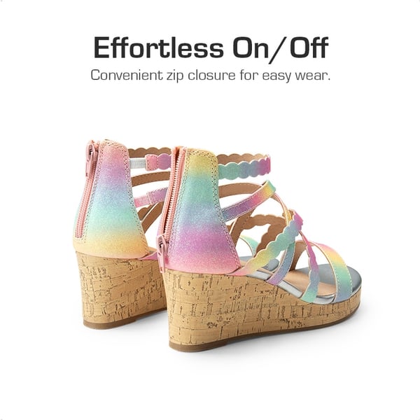 Dream Pairs Girls' Strappy Wedge Sandals