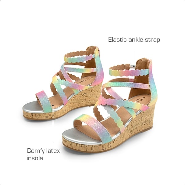 Dream Pairs Girls' Strappy Wedge Sandals