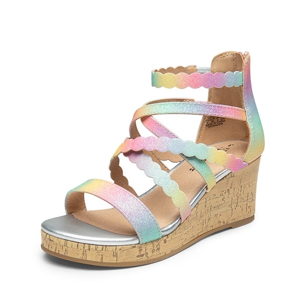 dream pairs Girls' Strappy Wedge Sandals