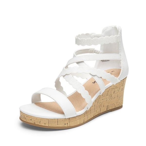 dream pairs Girls' Strappy Wedge Sandals