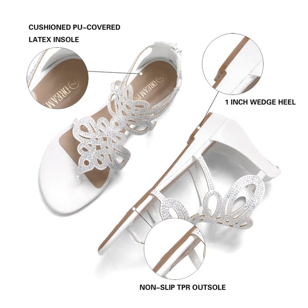 Dream Pairs Gladiator Rhinestones Flat Sandals