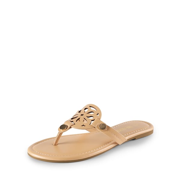 dream pairs Hollow Cut-Out Thong Flat Sandals
