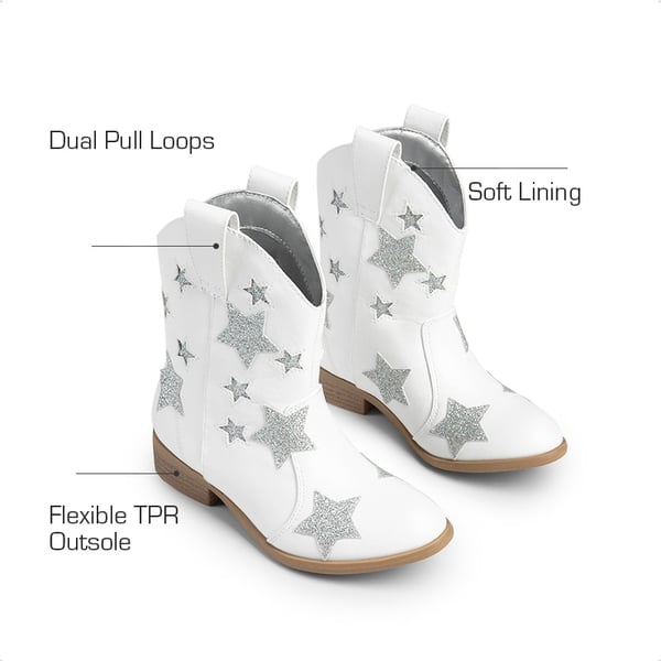Dream Pairs Kids Chic Glitter Western Boots