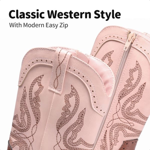 Dream Pairs Kids Embroidery Western Cowboy Boots