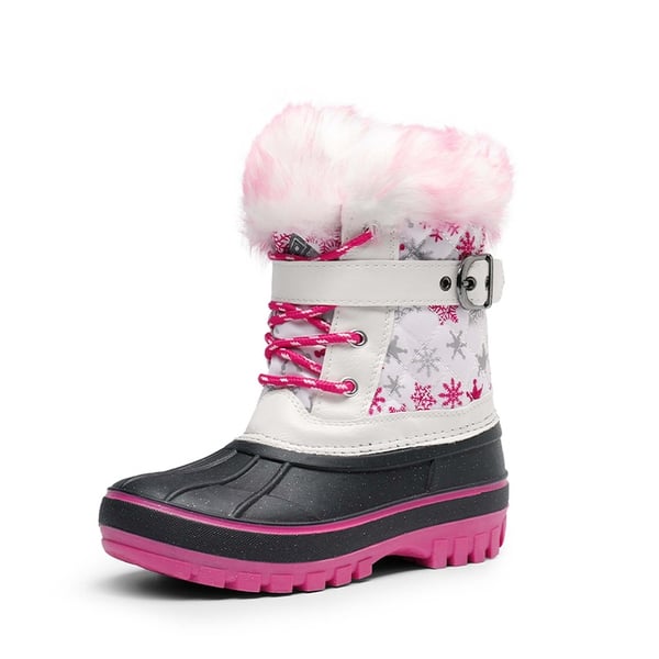 dream pairs Kids Faux Fur Trim Mid-calf Boots