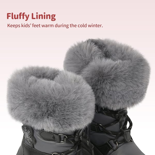 Dream Pairs Kids Non-Slip Fur Lined Snow Boots