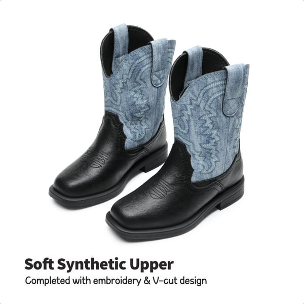 Dream Pairs Kids Square-Toe Western Cowboy Boots