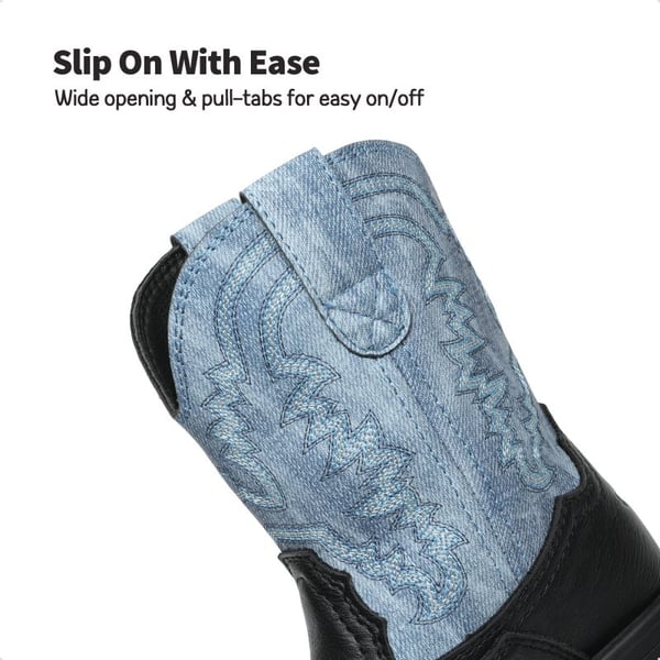 Dream Pairs Kids Square-Toe Western Cowboy Boots