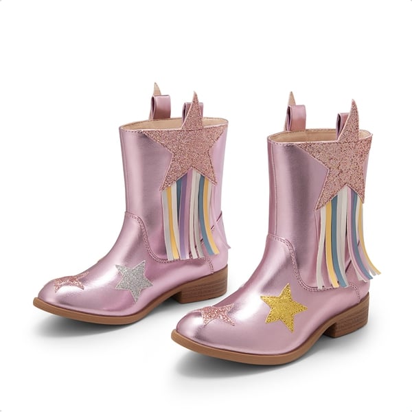 Dream Pairs Kids Star Tassel Cowgirl Boots