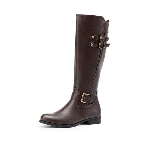 dream pairs Knee High Buckle Riding Boots