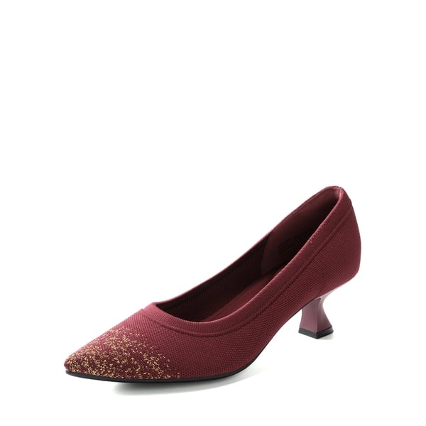 dream pairs Knitted Pointed-Toe Kitten Heels