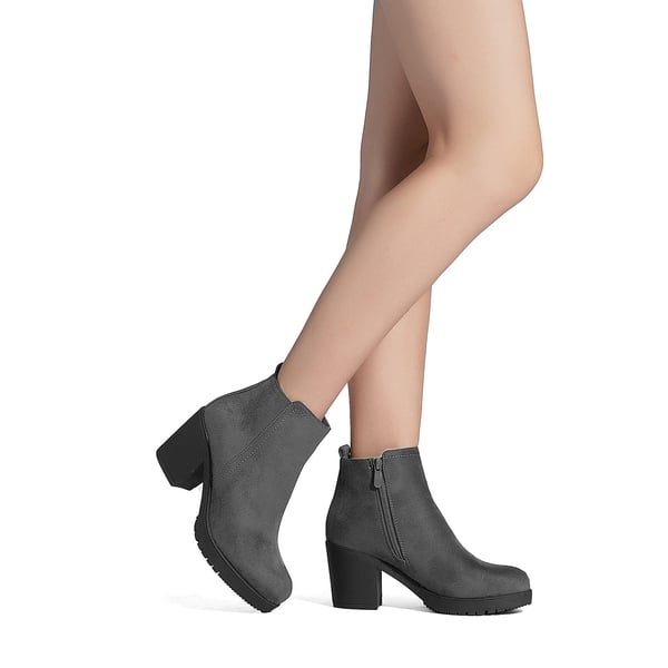 Dream Pairs Low Heel Chunky Ankle Boots