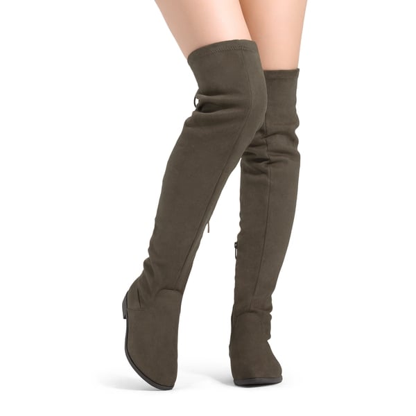 Dream Pairs Low Heel Thigh High Boots