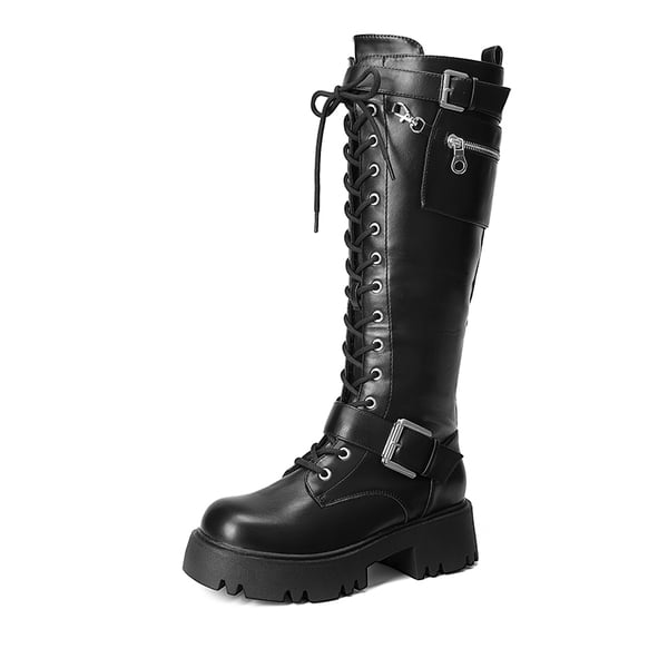 dream pairs Lug Sole Platform Motorcycle Boots