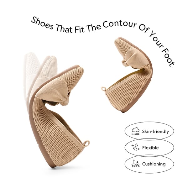 Dream Pairs Machine Washable Knit Bow Flats