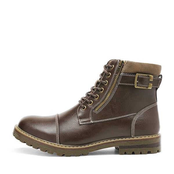 Dream Pairs Men's Cap-Toe Oxford Motorcycle Boots