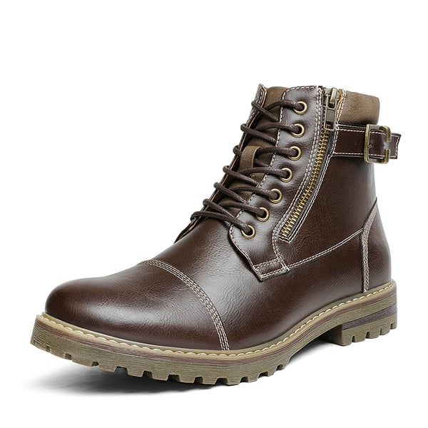 dream pairs Men's Cap-Toe Oxford Motorcycle Boots