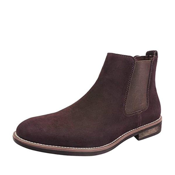 dream pairs Men's Plain-Toe Suede Chelsea Boots