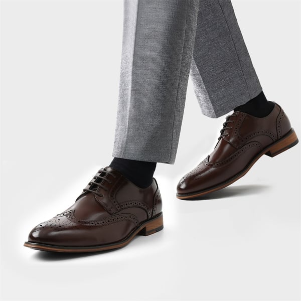 Dream Pairs Men's PU Leather Wingtip Dress Shoes