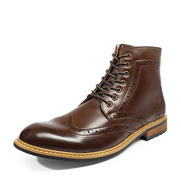 dream pairs Men's Side Zipper Wingtip Boots