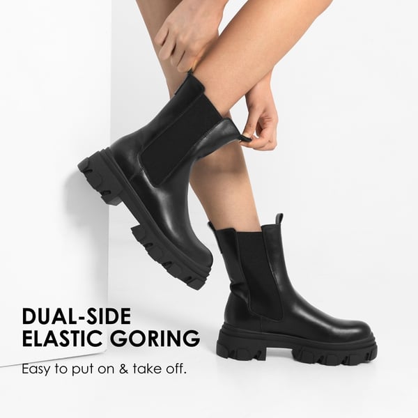 Dream Pairs Mid Calf Chunky Chelsea Boots