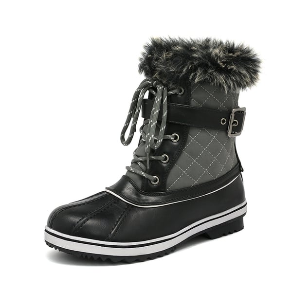 dream pairs Mid Calf Faux Fur-Lined Winter Boots