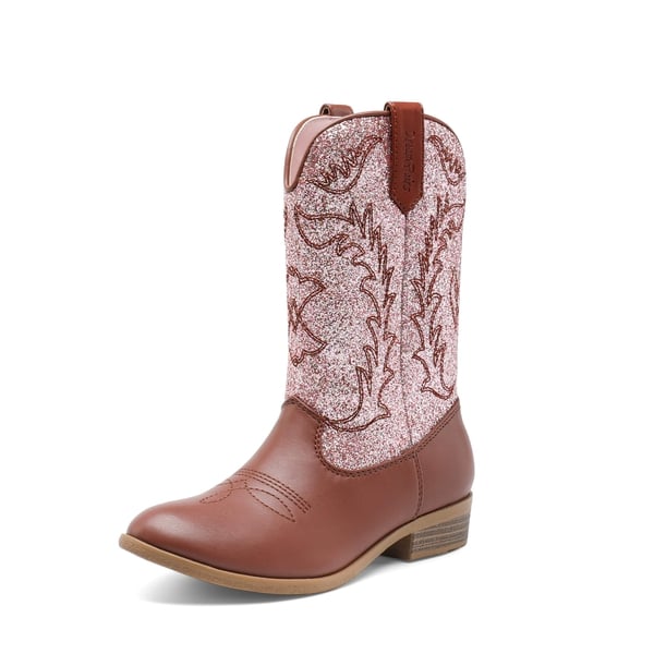 dream pairs Mid Calf Kids Cowboy Riding Boots