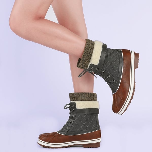 Dream Pairs Mid Calf Lace Up Snow Boots