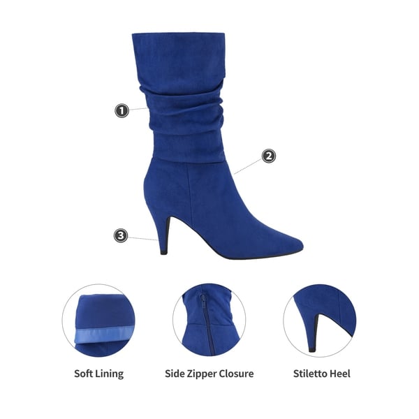 Dream Pairs Mid-Calf Pointed Toe High Heel Boots