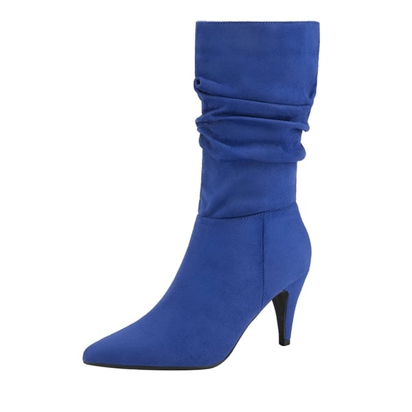 dream pairs Mid-Calf Pointed Toe High Heel Boots