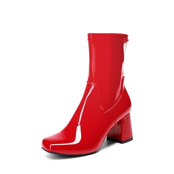 dream pairs Mid Calf Square-Toe Gogo Boots