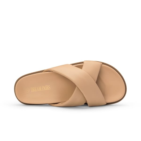 Dream Pairs Open Toe Crisscross Slide Flat Sandals