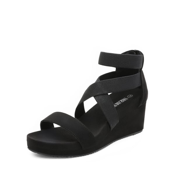 dream pairs Platform Elastic Wedge Sandals
