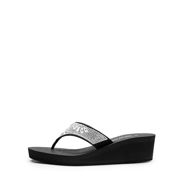 Dream Pairs Platform Rhinestone Thong Sandals