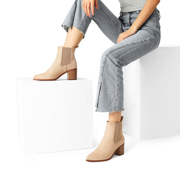 Dream Pairs Pointed Toe Chelsea Ankle Boots