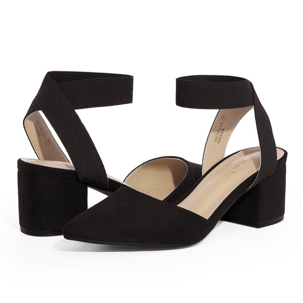 Dream Pairs Pointed Toe Pumps With Ankle Strap