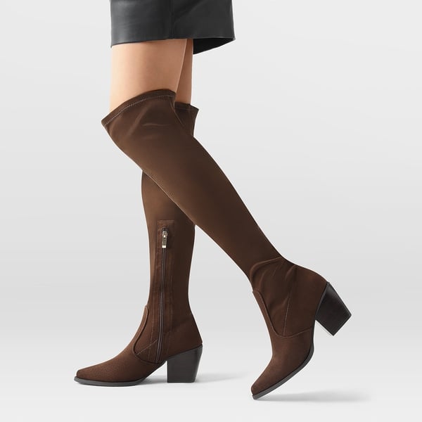 Dream Pairs Pointed Toe Thigh High Boots