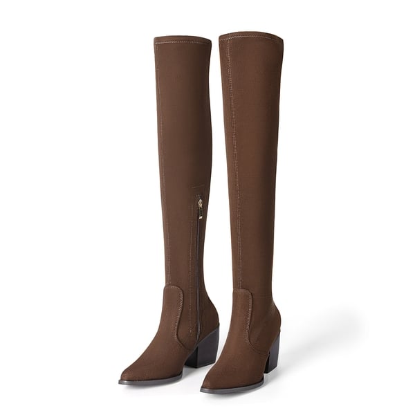 Dream Pairs Pointed Toe Thigh High Boots