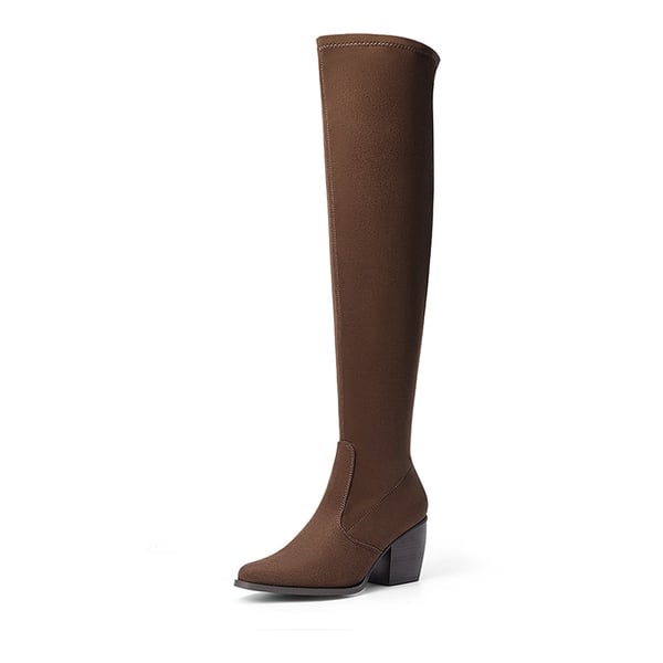 dream pairs Pointed Toe Thigh High Boots